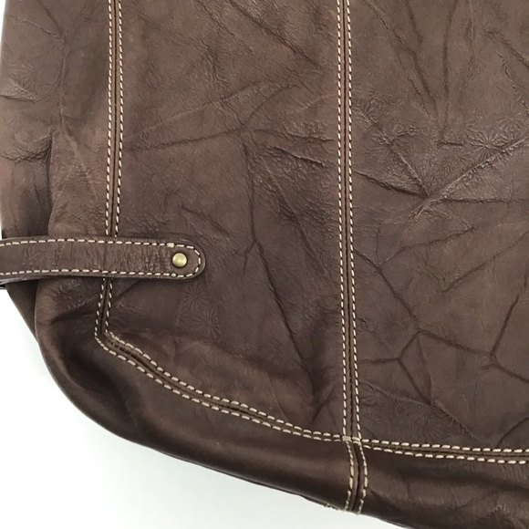 J Jill Brown Textured Embossed Leather Tote - Picture 12 of 16